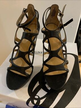 NINE WEST Women’s Black Strappy High Heel Sandals